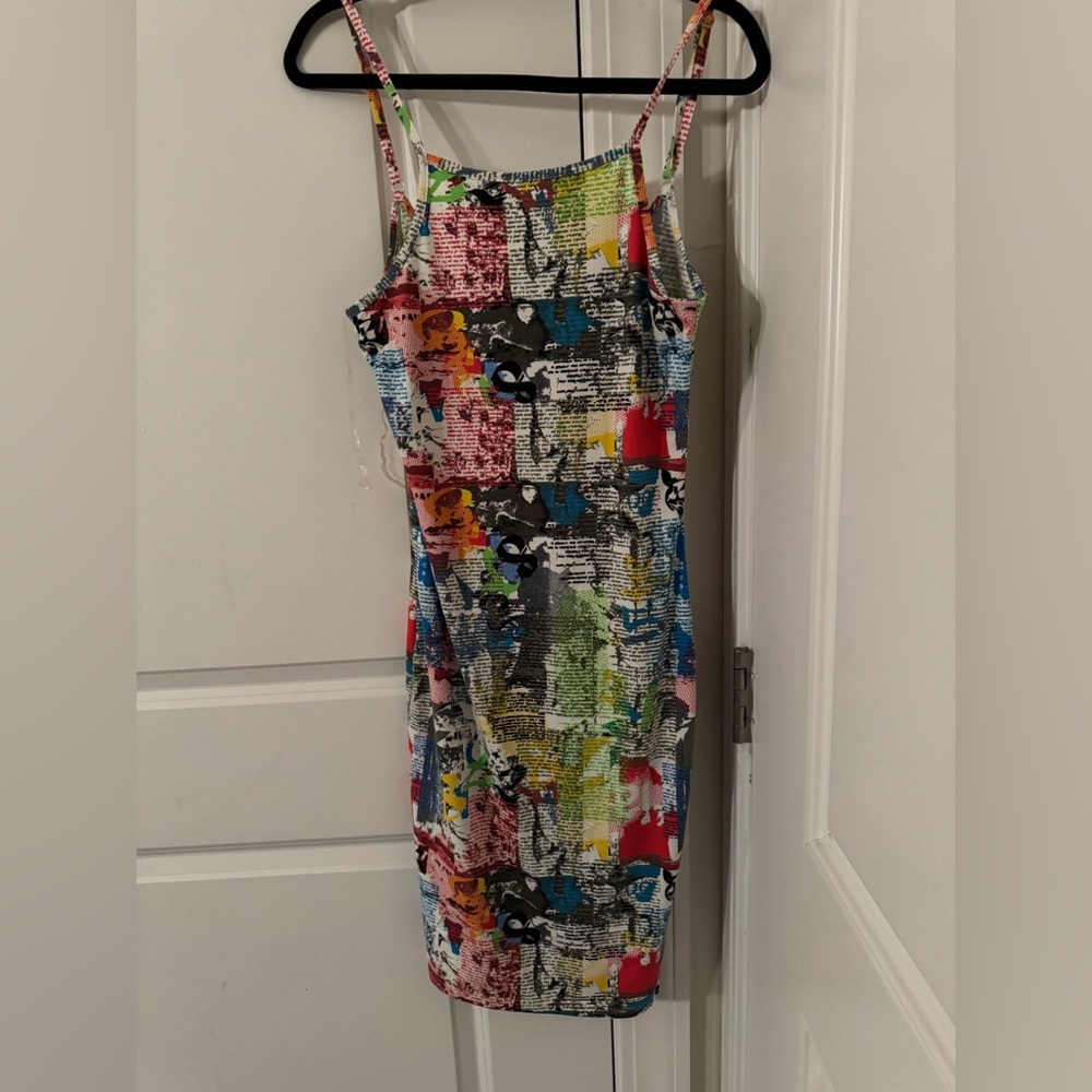 Absolutely Multicolor Abstract Mini Dress